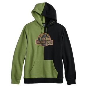 New! Jurassic Colorblock Fleece Hoodie Sweatshirt Men's M